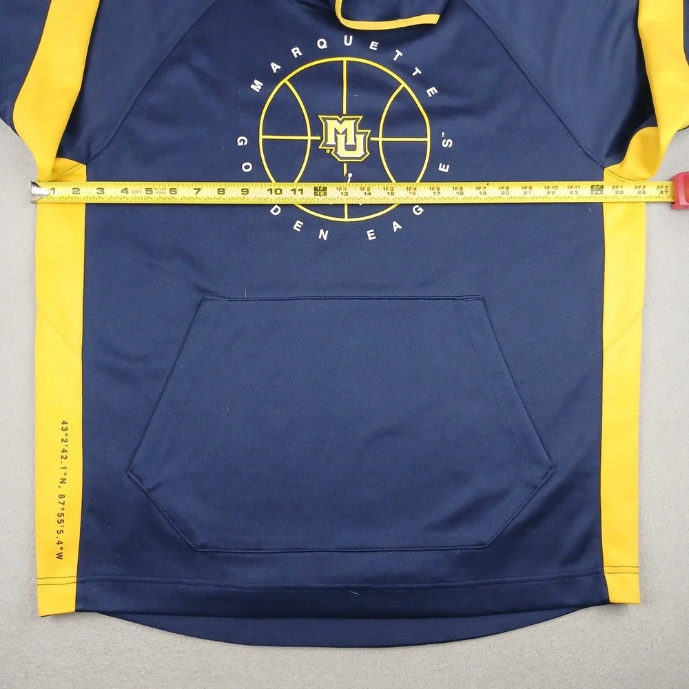 Jordan Marquette Golden Eagles Hoodie Mens XL Blue Yellow Basketball Sweatshirt